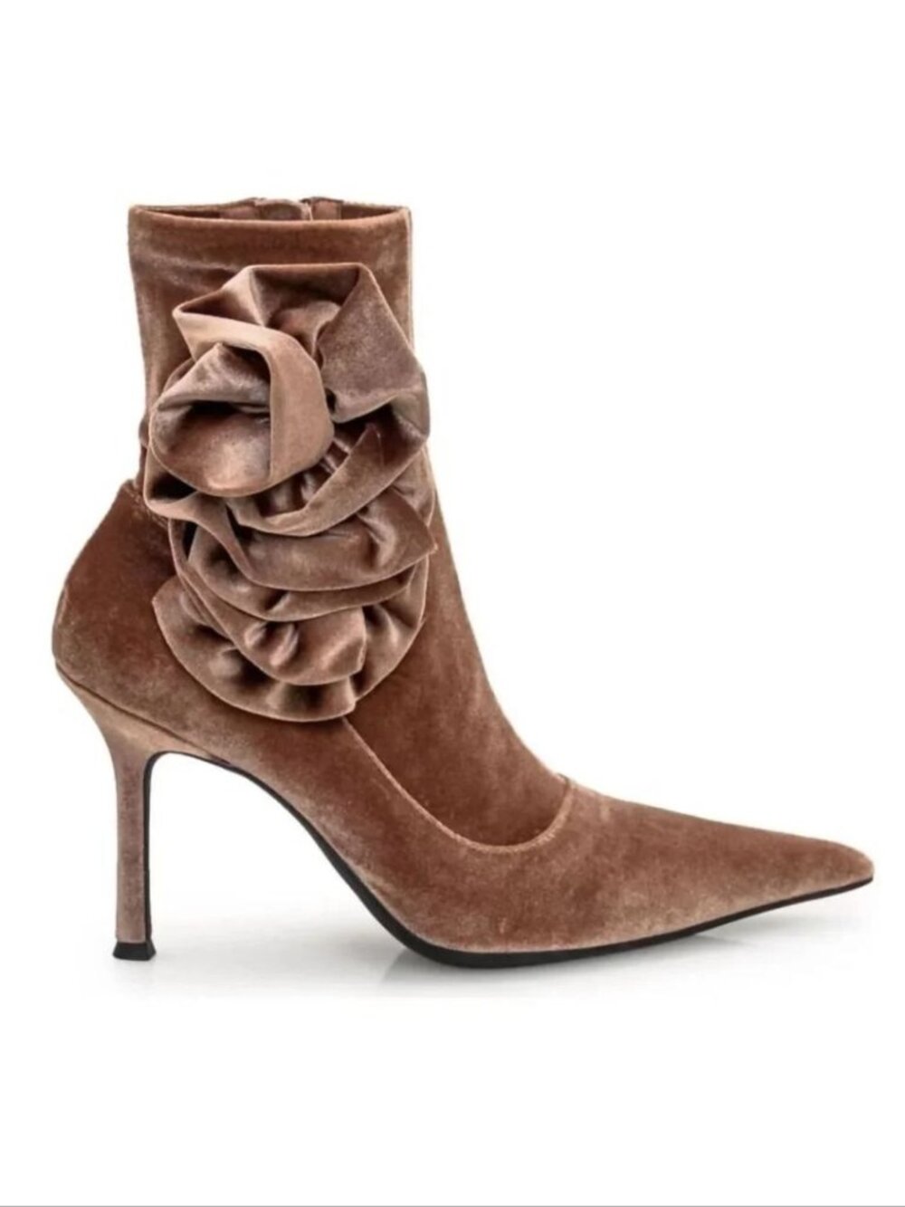 Jeffrey Campbell Florette Sock Booties Size 5.5 Velvet Pointed Toe Stiletto NEW